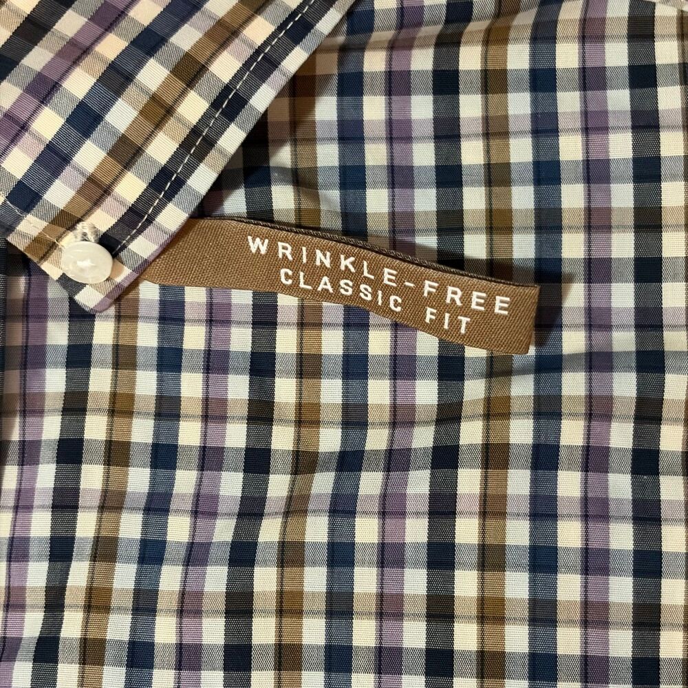NWT Ariat Shirt Mens XL Purple Plaid Wrinkle Free Paisley Flip Cuff Button Down - Picture 7 of 12